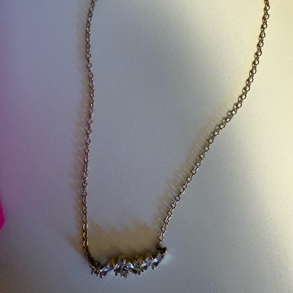 Elegant Gold Necklace with Clear Accents - Picture 2 of 2